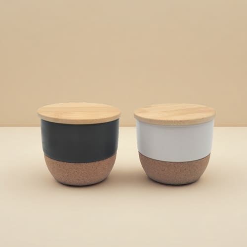 RAAHA - Arabic Oudh Scented Candle in Ceramic Holder with Bamboo Lid - Black