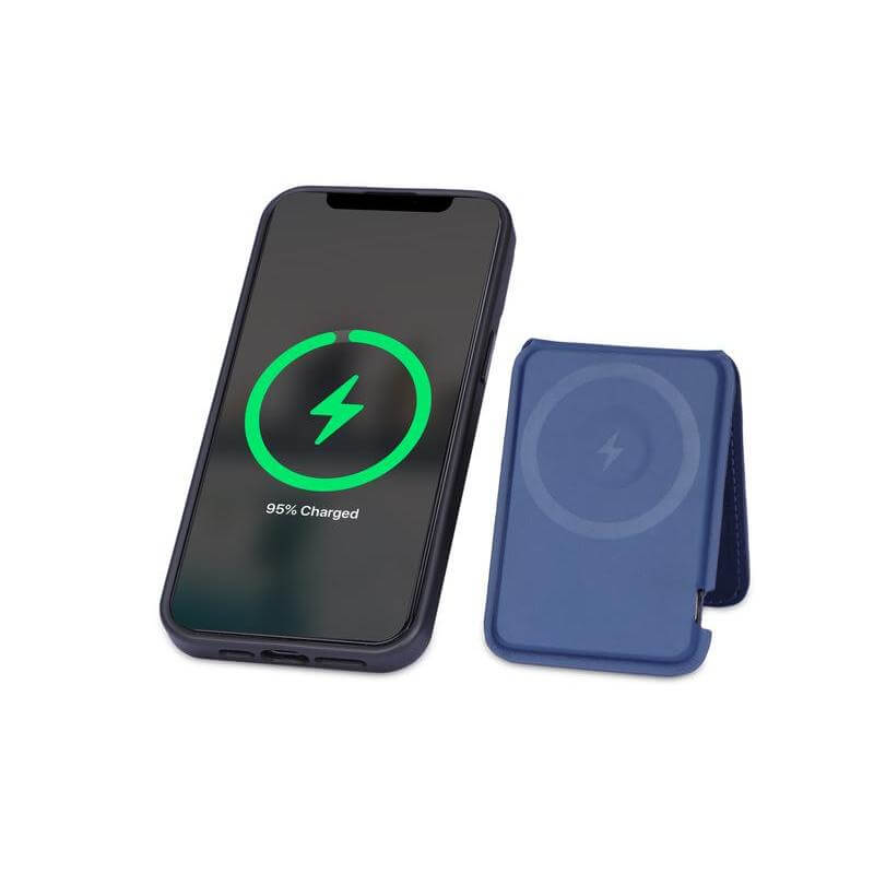 MAG3 - Giftology 3-in-1 Magnetic Wireless Charger Card Holder - Navy