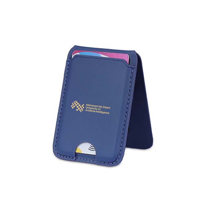 MBZUAI 3-in-1 Magnetic Wireless Charger & Card Holder - Navy
